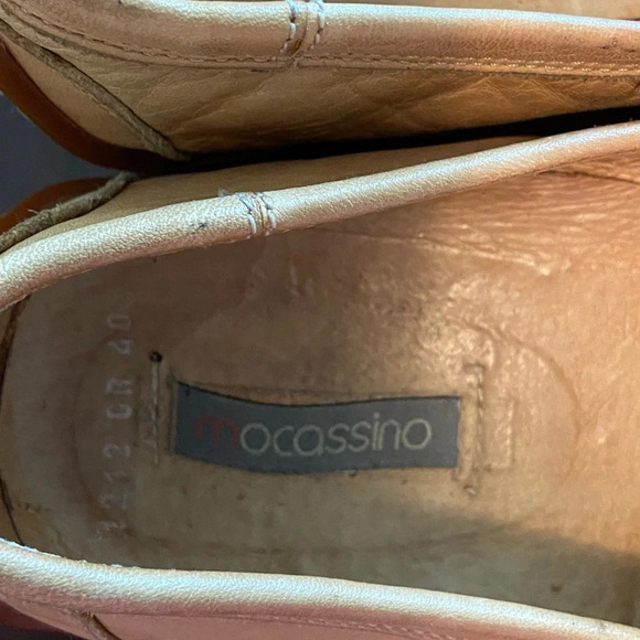 Vintage Italian MOCASSINO Tan Leather Loafer Sz 40 US 10 Women’s - Picture 5 of 8
